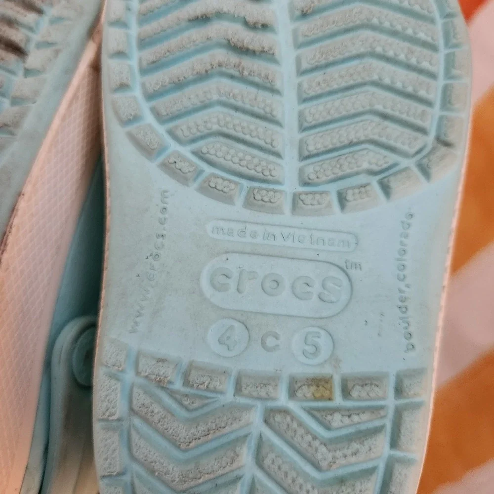 CROCS Crocband II Water Clogs‎ Ice Blue Candy Pink White Toddler's Size C4/C5